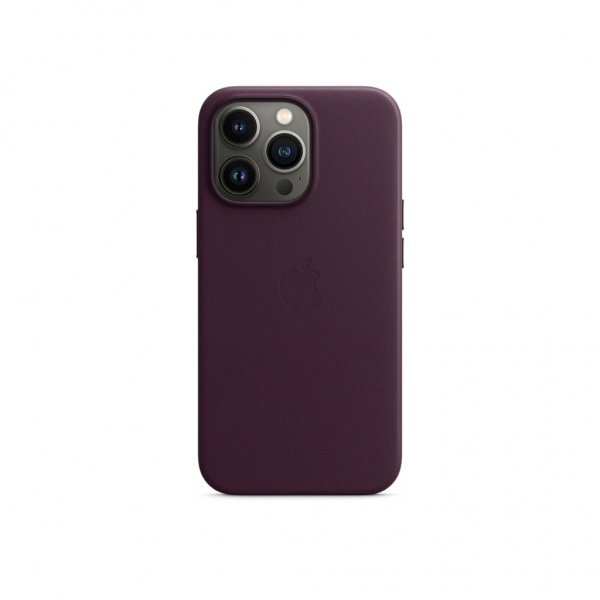 Apple Original iPhone 13 Pro Deksel Leather Case MagSafe Dark Cherry
