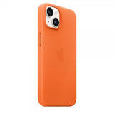 Apple Original iPhone 14 Plus Deksel Leather Case MagSafe Oraneje