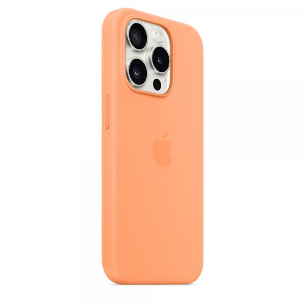 Apple Original iPhone 15 Pro Max Deksel Silikon MagSafe Appelsinsorbet
