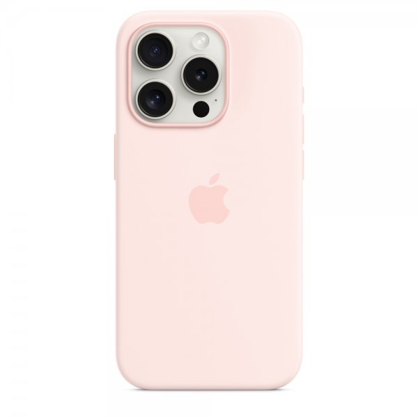 Apple Original iPhone 15 Pro Max Deksel Silikon MagSafe Lys rosa