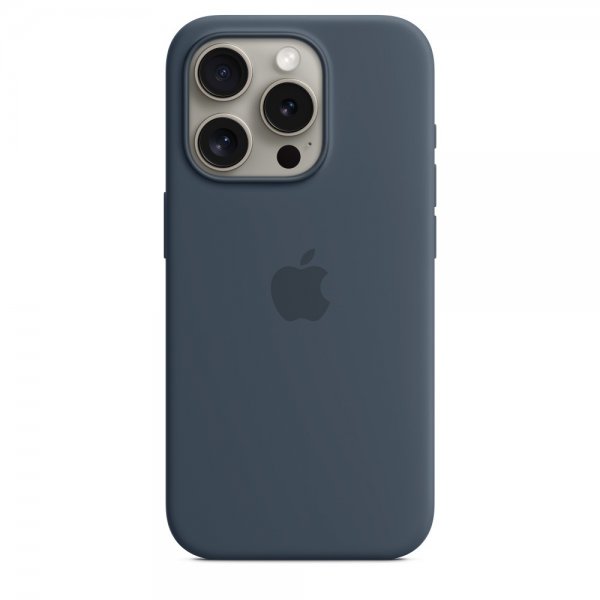 Apple Original iPhone 15 Pro Deksel Silikon MagSafe Stormblå