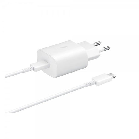 Samsung Original VäggLader 25W med Type C till Type C-Kabel Hvit