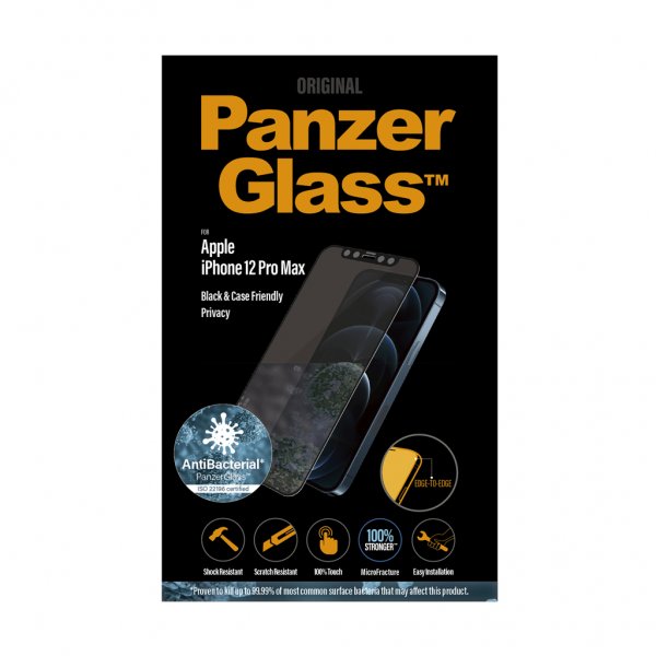 PanzerGlass iPhone 12 Pro Max Skjermbeskytter Edge-to-Edge Privacy