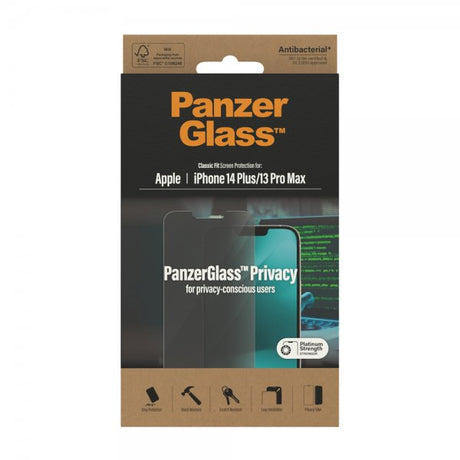 PanzerGlass iPhone 13 Pro Max/iPhone 14 Plus Skjermbeskytter Classic Fit Privacy