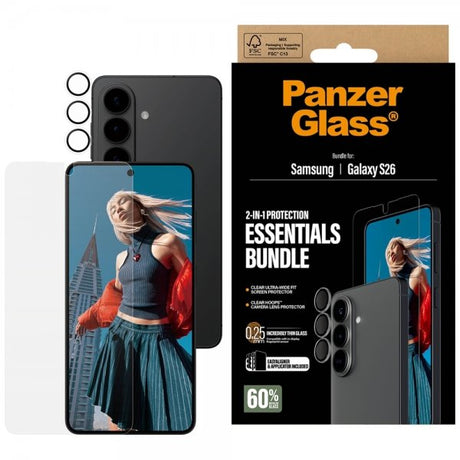 PanzerGlass Samsung Galaxy S26 Skjermbeskytter og Kamerabeskytter 2-in-1 Bundle