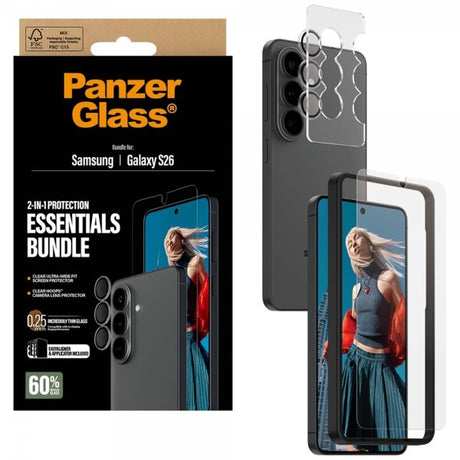 PanzerGlass Samsung Galaxy S26 Skjermbeskytter og Kamerabeskytter 2-in-1 Bundle