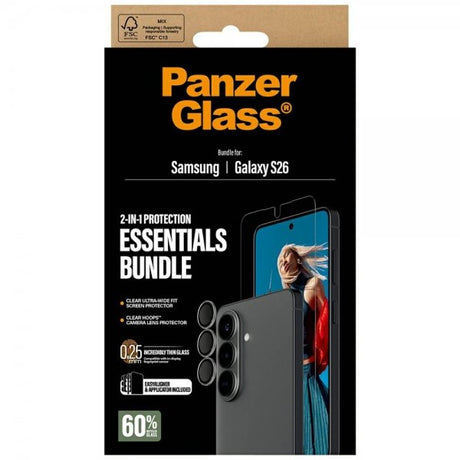 PanzerGlass Samsung Galaxy S26 Skjermbeskytter og Kamerabeskytter 2-in-1 Bundle