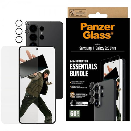 PanzerGlass Samsung Galaxy S26 Ultra Skjermbeskytter og Kamerabeskytter 2-in-1 Bundle