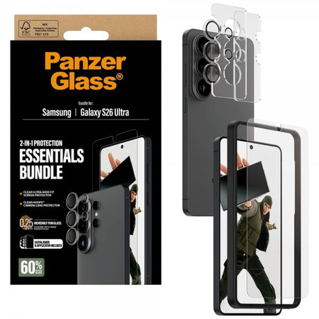 PanzerGlass Samsung Galaxy S26 Ultra Skjermbeskytter og Kamerabeskytter 2-in-1 Bundle