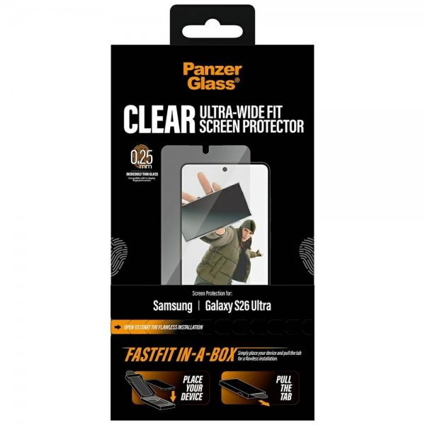 PanzerGlass Samsung Galaxy S26 Ultra Skjermbeskytter Fastfit In-a-Box