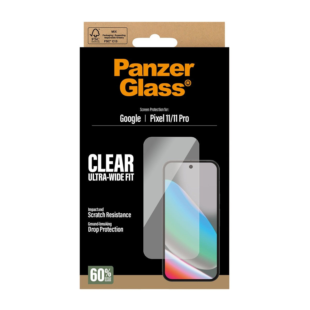 PanzerGlass Google Pixel 11/Google Pixel 11 Pro Skjermbeskytter Ultra-Wide Fit