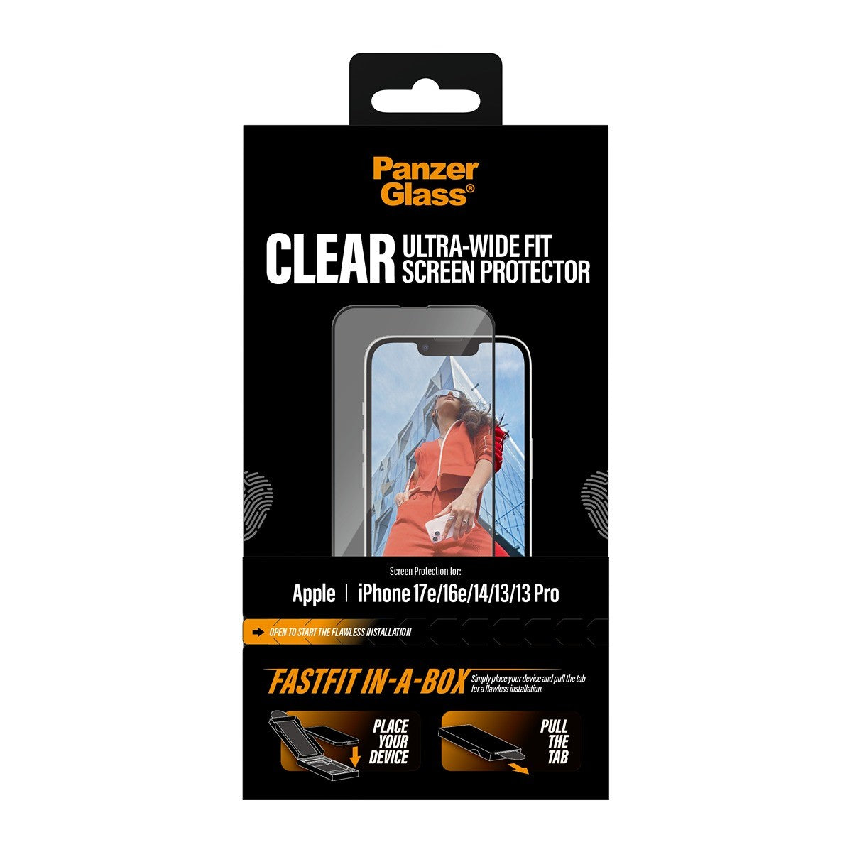 PanzerGlass iPhone 13/13 Pro/14/16e/17e Skjermbeskytter Ultra-Wide Fit Fastfit