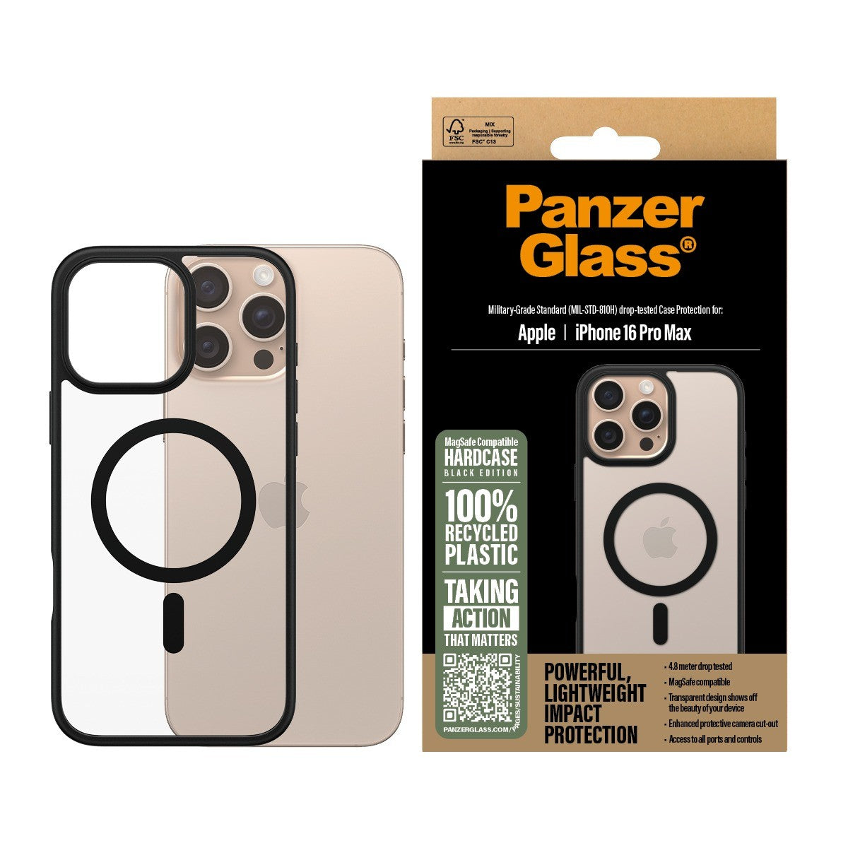 PanzerGlass iPhone 16 Pro Max Deksel HardCase MagSafe Svart