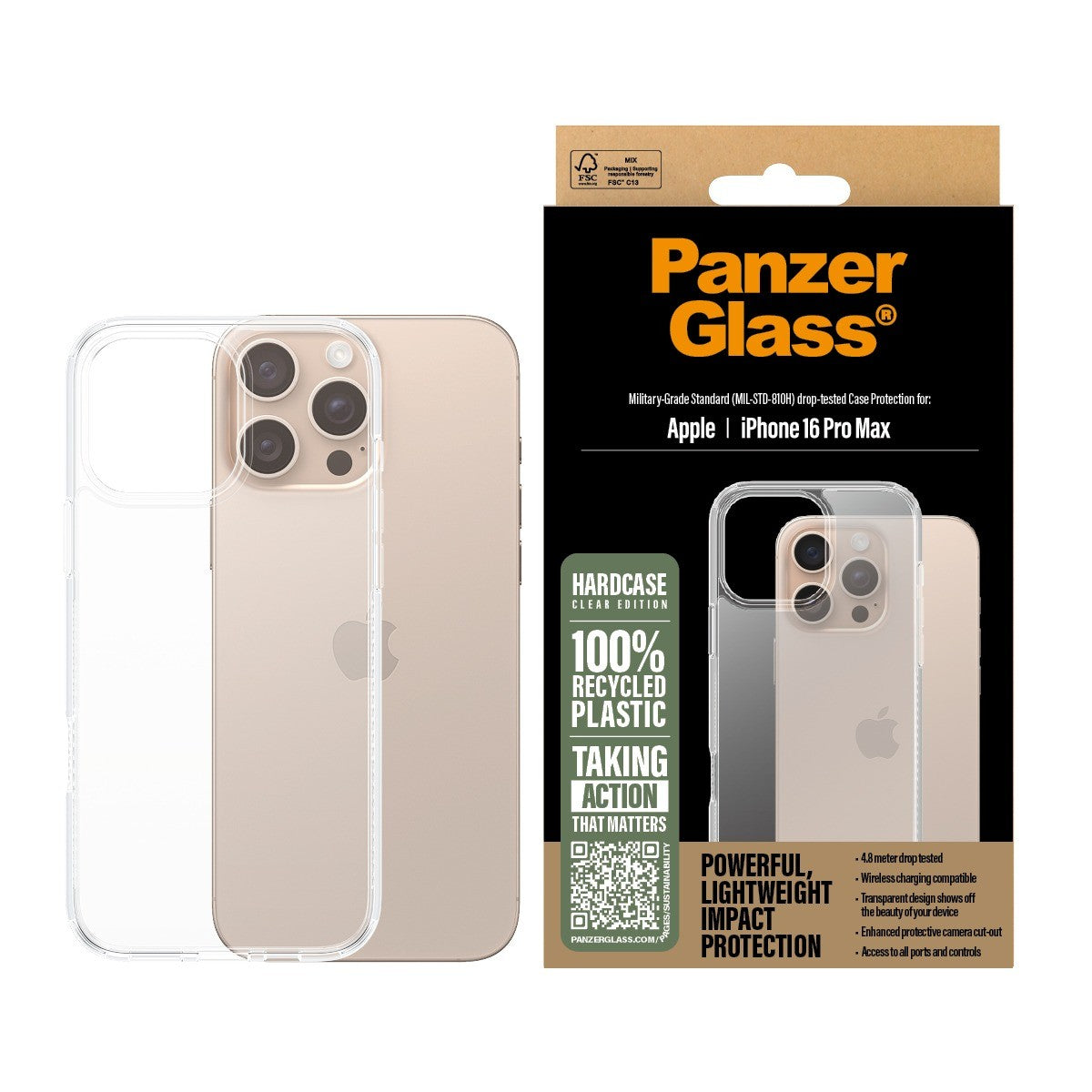 PanzerGlass iPhone 16 Pro Max Deksel HardCase Klar