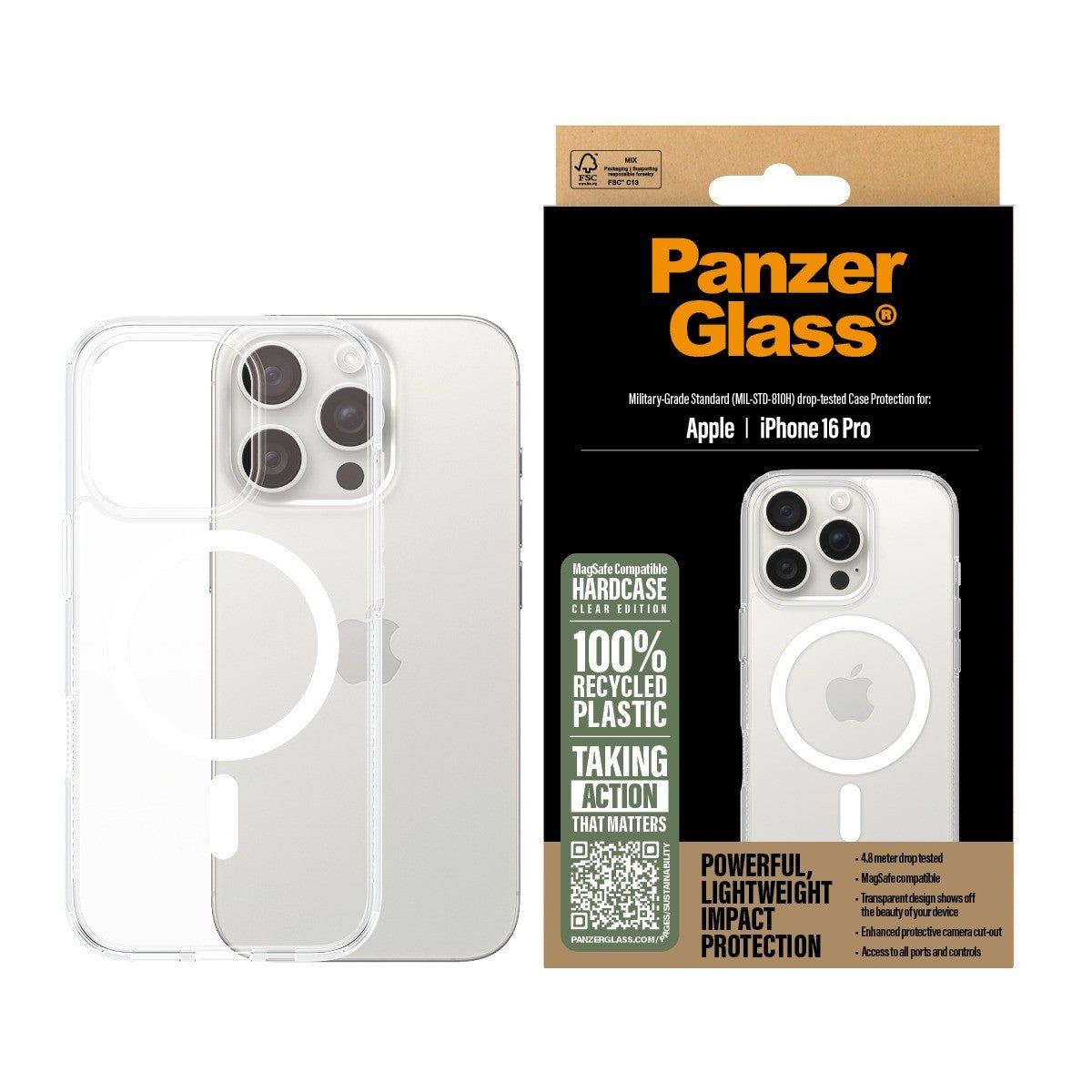 PanzerGlass iPhone 16 Pro Deksel HardCase MagSafe Klar
