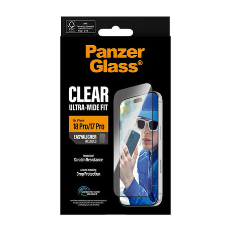 PanzerGlass iPhone 17 Pro/iPhone 18 Pro Skjermbeskytter Ultra-Wide Fit EasyAligner