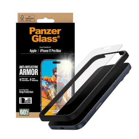 PanzerGlass iPhone 17 Pro Max Skjermbeskytter Ultra-Wide Fit Anti-reflective EasyAligner