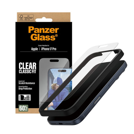 PanzerGlass iPhone 17 Pro Skjermbeskytter Classic Fit EasyAligner