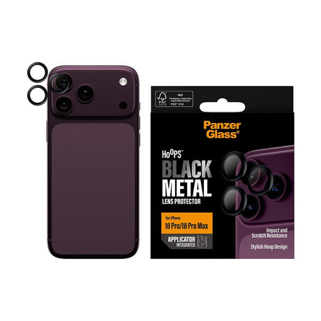PanzerGlass iPhone 18 Pro/iPhone 18 Pro Max Linsebeskyttelse Hoops Svart
