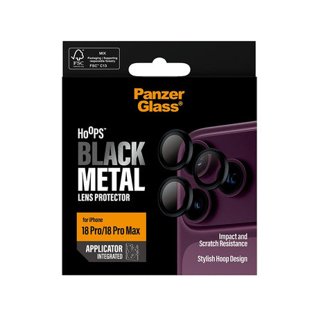 PanzerGlass iPhone 18 Pro/iPhone 18 Pro Max Linsebeskyttelse Hoops Svart