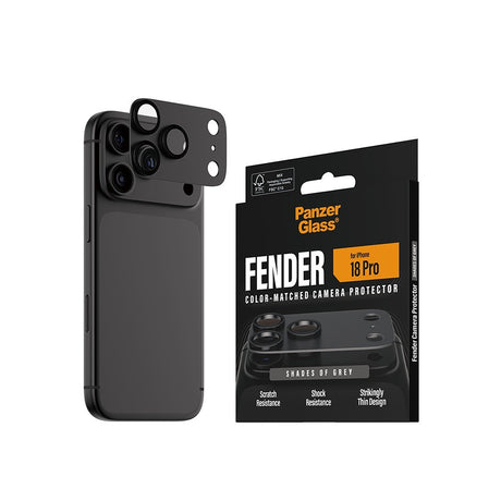 PanzerGlass iPhone 18 Pro Linsebeskyttelse Fender Grå