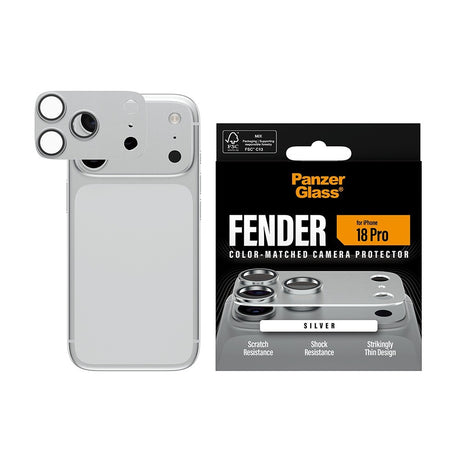 PanzerGlass iPhone 18 Pro Linsebeskyttelse Fender Sølv