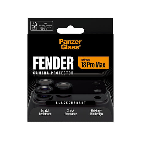 PanzerGlass iPhone 18 Pro Max Linsebeskyttelse Fender Blackcurrant