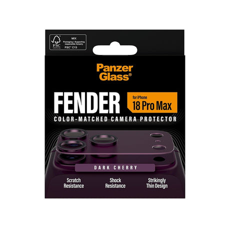 PanzerGlass iPhone 18 Pro Max Linsebeskyttelse Fender Cherry