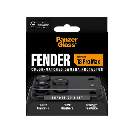 PanzerGlass iPhone 18 Pro Max Linsebeskyttelse Fender Grå