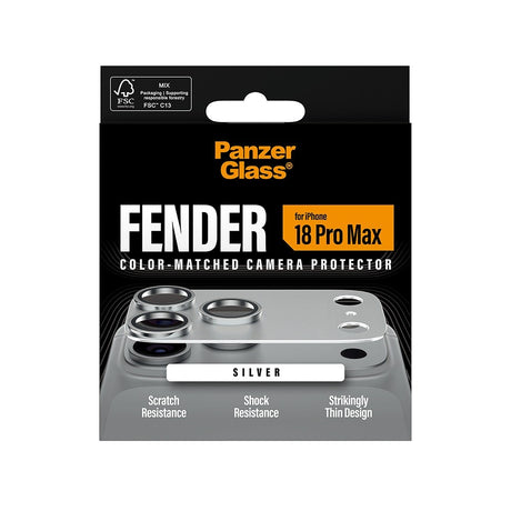 PanzerGlass iPhone 18 Pro Max Linsebeskyttelse Fender Sølv