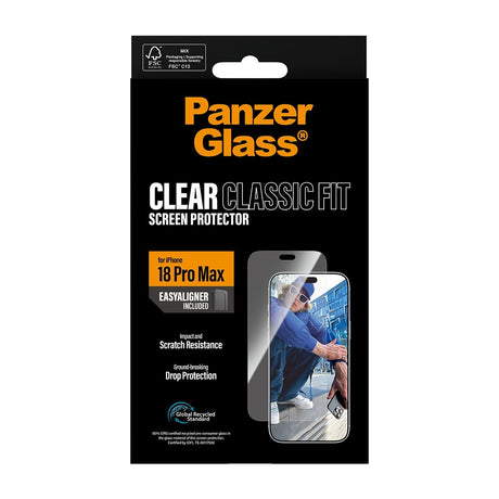 PanzerGlass iPhone 18 Pro Max Skjermbeskytter Classic Fit EasyAligner