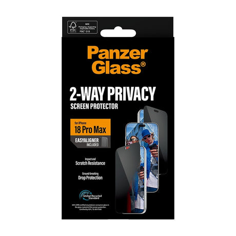 PanzerGlass iPhone 18 Pro Max Skjermbeskytter Ultra-Wide Fit Privacy EasyAligner
