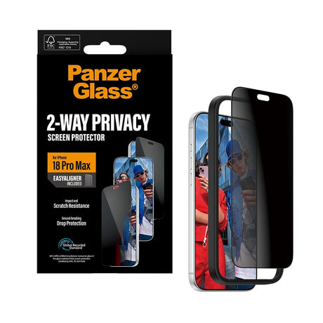 PanzerGlass iPhone 18 Pro Max Skjermbeskytter Ultra-Wide Fit Privacy EasyAligner