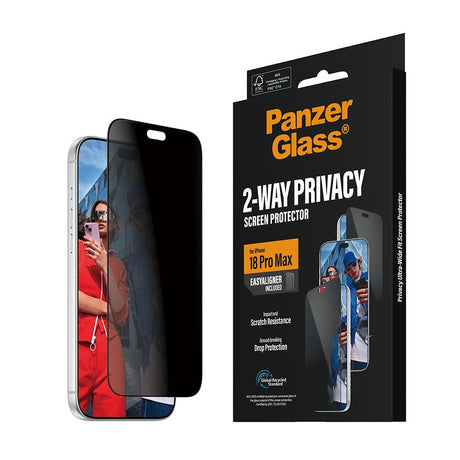 PanzerGlass iPhone 18 Pro Max Skjermbeskytter Ultra-Wide Fit Privacy EasyAligner