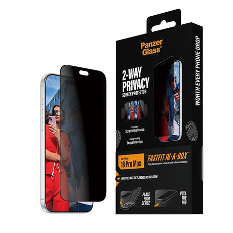 PanzerGlass iPhone 18 Pro Max Skjermbeskytter Ultra-Wide Fit Privacy Fastfit