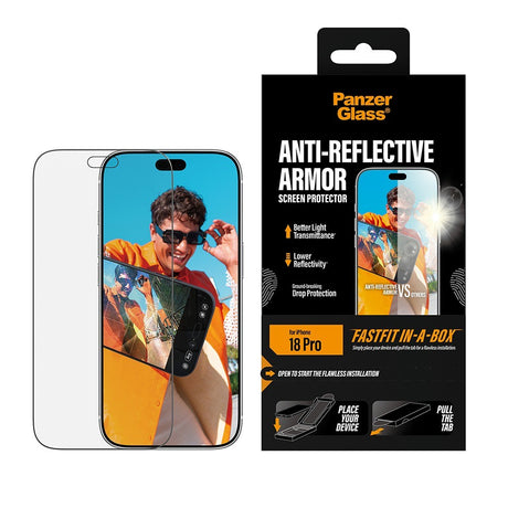 PanzerGlass iPhone 18 Pro Skjermbeskytter Anti-reflective Armor Fastfit