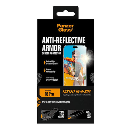 PanzerGlass iPhone 18 Pro Skjermbeskytter Anti-reflective Armor Fastfit