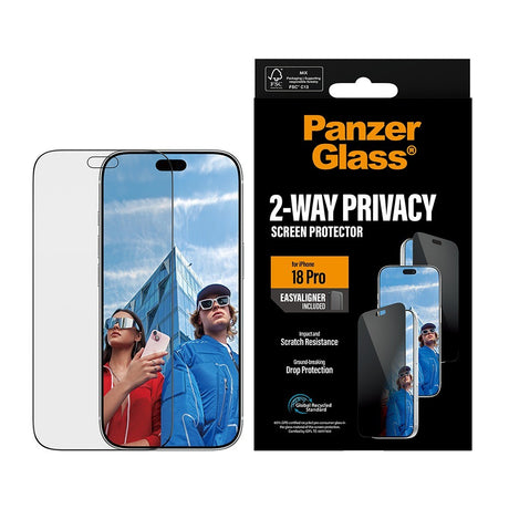 PanzerGlass iPhone 18 Pro Skjermbeskytter Ultra-Wide Fit Privacy EasyAligner
