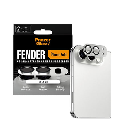PanzerGlass iPhone Duo Linsebeskyttelse Fender Sølv