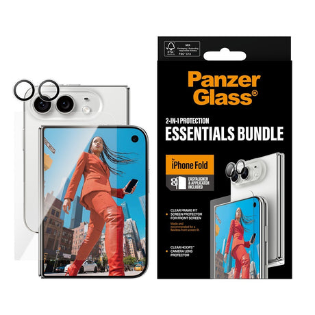 PanzerGlass iPhone Duo Skjermbeskytter & Linsebeskyttelse 2-in-1 Protection Essentials Bundle