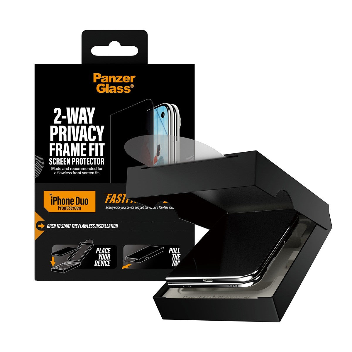 PanzerGlass iPhone Duo Skjermbeskytter Frame Fit Privacy Fastfit