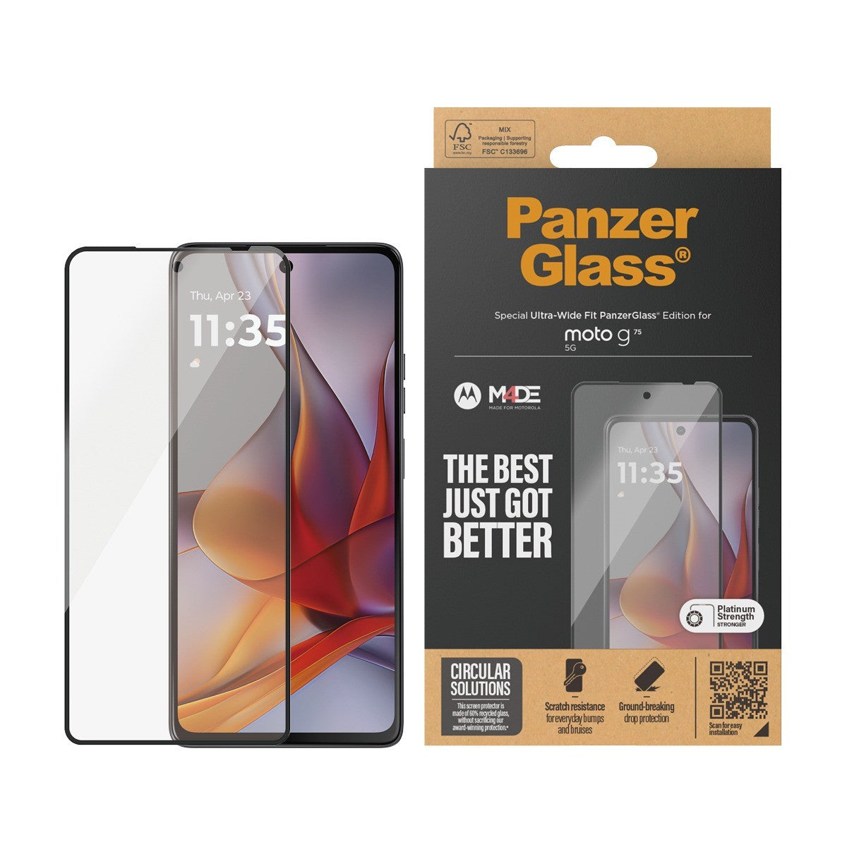 PanzerGlass Motorola Moto G75 Skjermbeskytter Ultra-Wide Fit