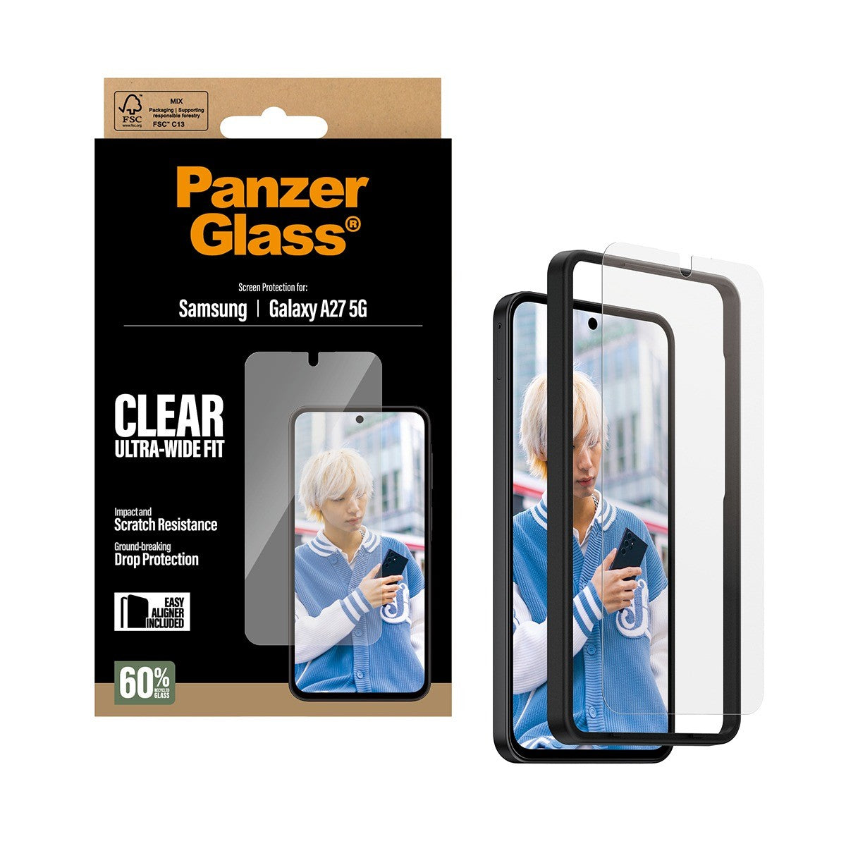 PanzerGlass Samsung Galaxy A27 Skjermbeskytter Ultra-Wide Fit EasyAligner