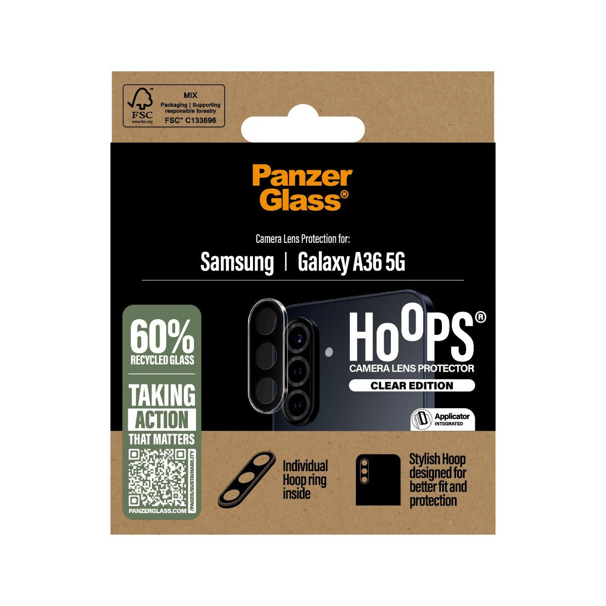PanzerGlass Samsung Galaxy A36 Linsebeskyttelse Hoops Klar