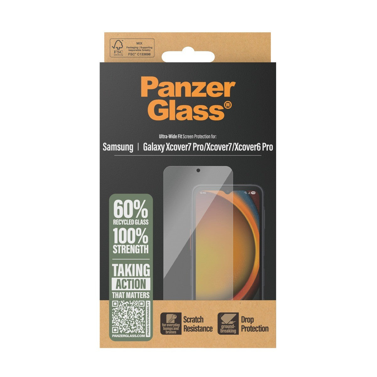 PanzerGlass Samsung Galaxy XCover 6 Pro/XCover 7/7 Pro Skjermbeskytter Ultra-Wide Fit