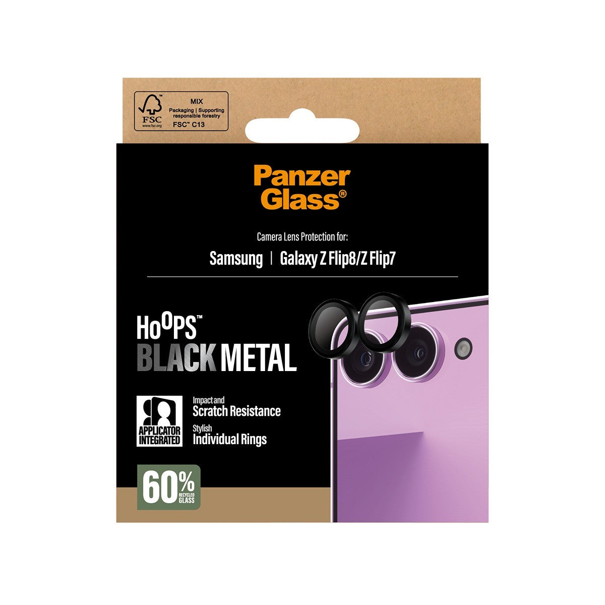 PanzerGlass Samsung Galaxy Z Flip 7/Flip 8 Linsebeskyttelse Hoops Svart