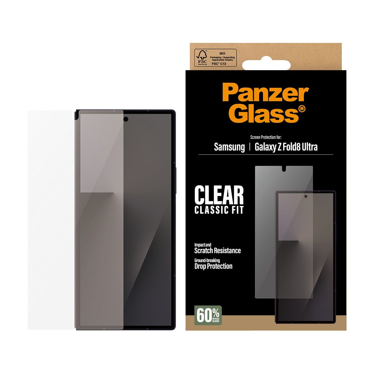 PanzerGlass Samsung Galaxy Z Fold 8 Ultra Skjermbeskytter Classic Fit