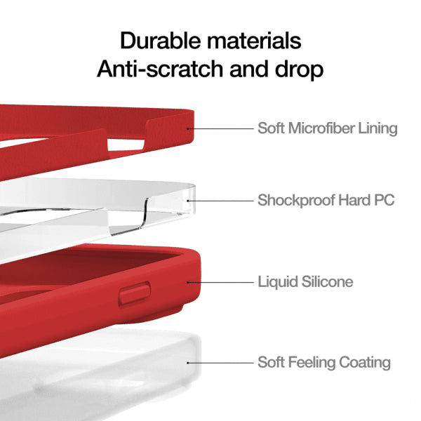 Just Mobile iPhone 14 Deksel TENC Silicone MagSafe Rød