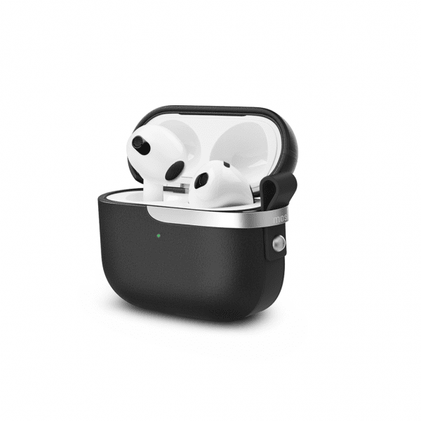 Moshi Pebbo Luxe AirPods 3 Deksel PU Skinn Sort