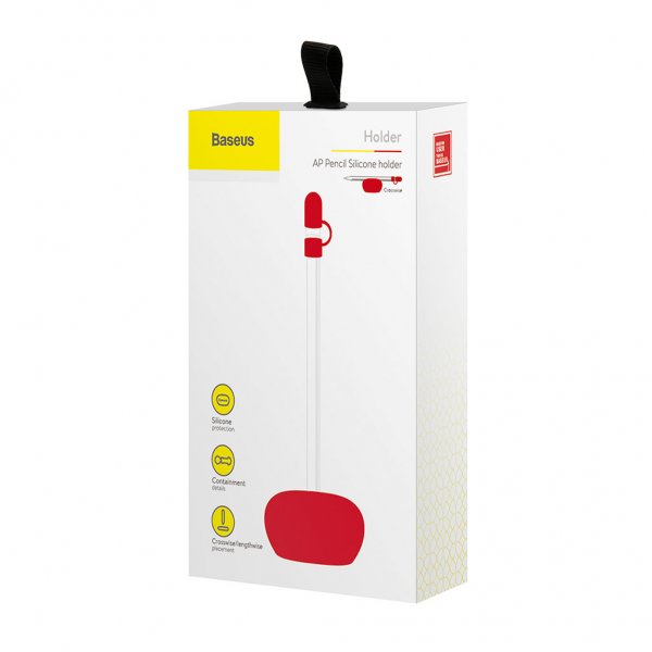 Baseus Apple Pencil Holder Silikoni Rød
